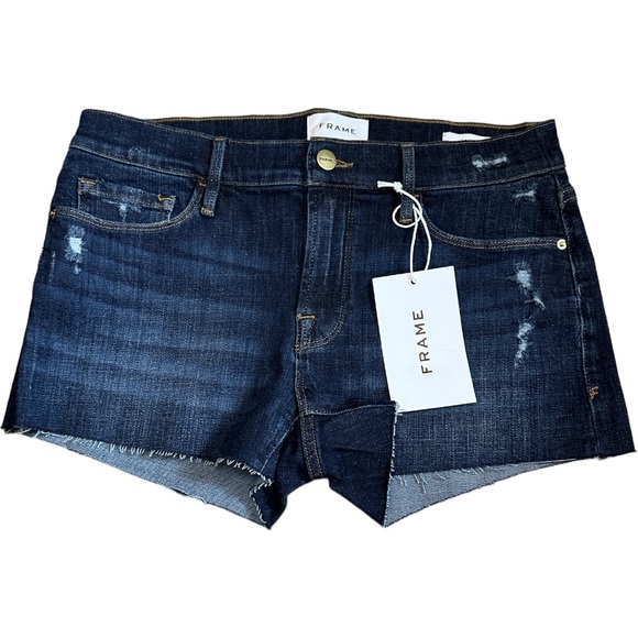 Frame Le Cutoff Fray Hem Denim Shorts - Picture 2 of 5